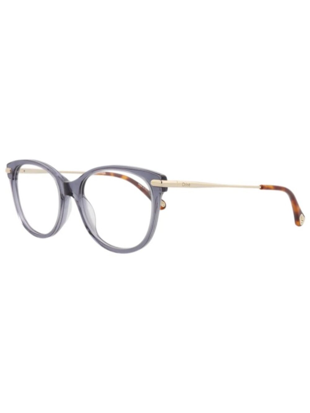 New Chloé Women's Eyeglasses Cat Eye Bio Acetate Frame Blue Gold Transparent